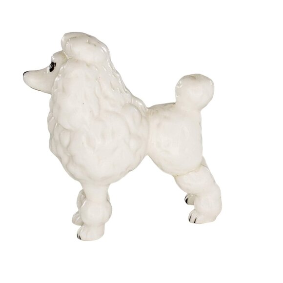 Vintage Bone China White Poodle Miniature Figurine Set Dog Family *Repaired* - Picture 5 of 12